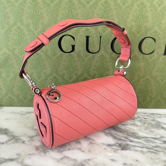 Gucci 760170 Blondie Sakai Green Be PINK Leather Bag - Picture 5 of 15